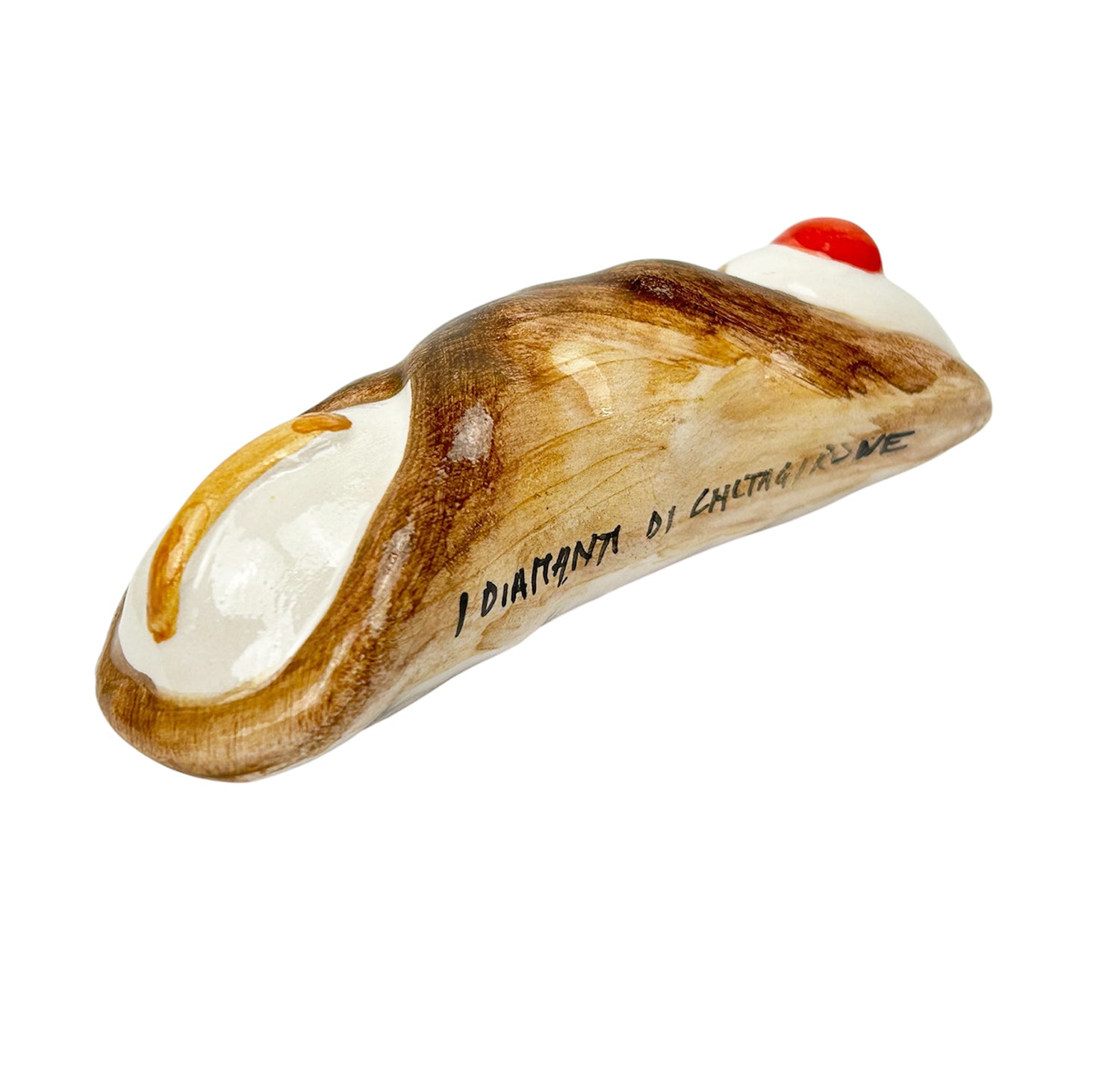 Cannolo Siciliano in ceramica di Caltagirone tipico dolce siculo realizzato a mano