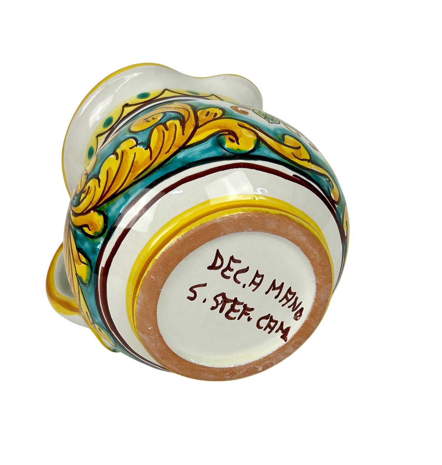 Caraffa in ceramica siciliana boccale realizzato e decorato a mano art. limoni 0,5 LT