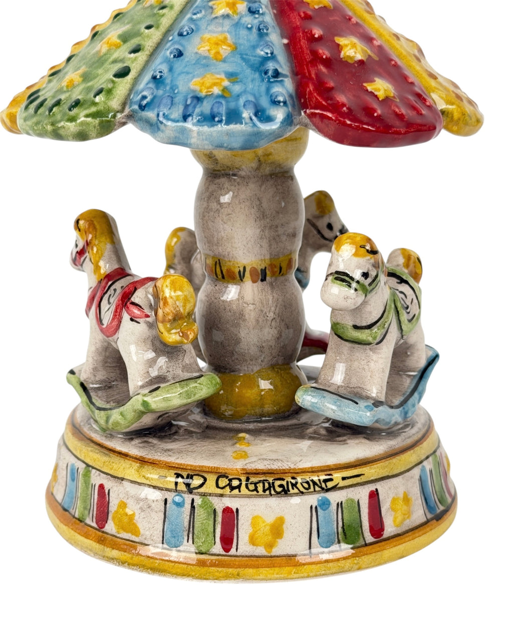 Giostrina in ceramica siciliana di Caltagirone realizzata a mano