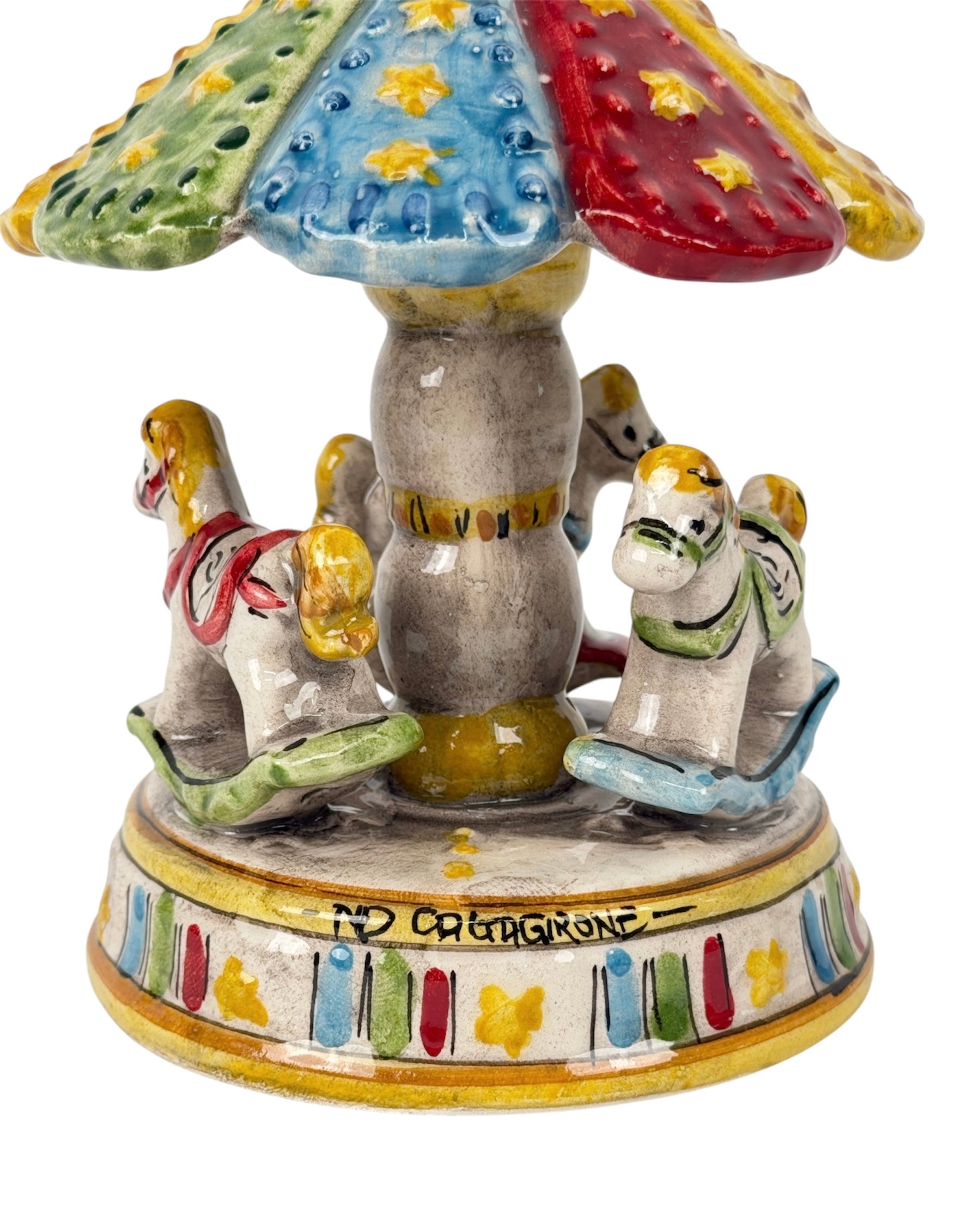 Giostrina in ceramica siciliana di Caltagirone realizzata a mano
