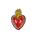 Small hand-crafted Sicilian ceramic Sacred Heart from Caltagirone