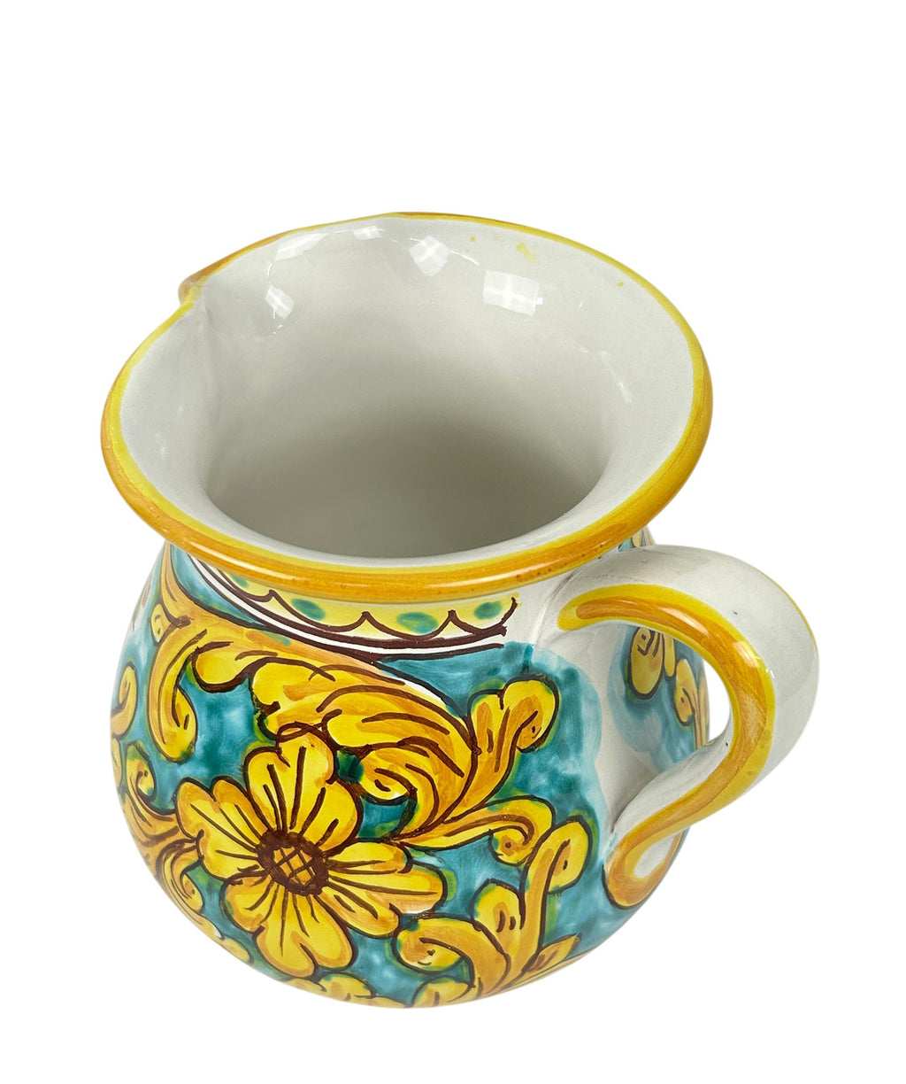 Caraffa in ceramica siciliana boccale realizzato e decorato a mano art. limoni 1 LT