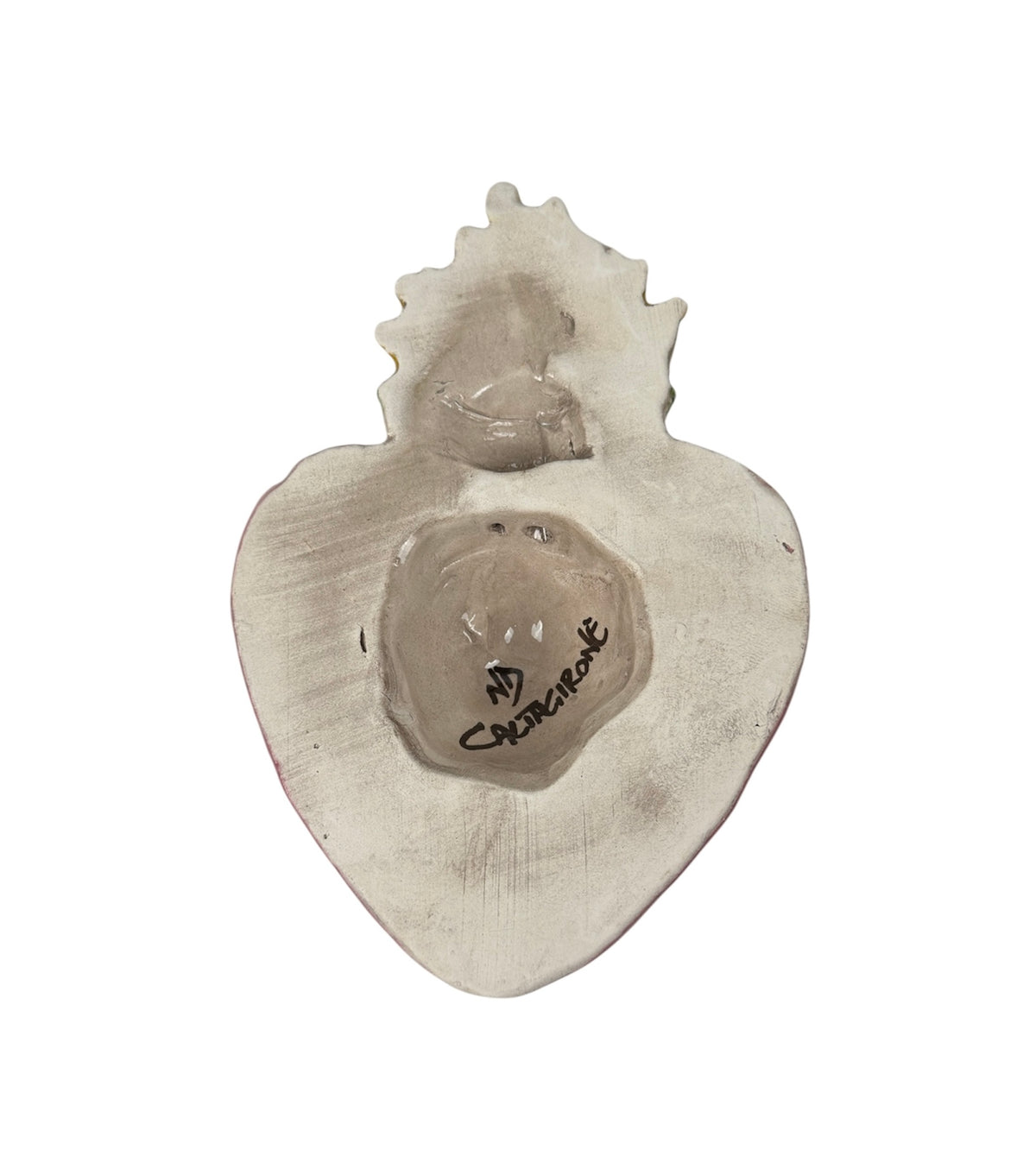 Sacred Heart in Sicilian ceramic from Caltagirone, hand-crafted medium