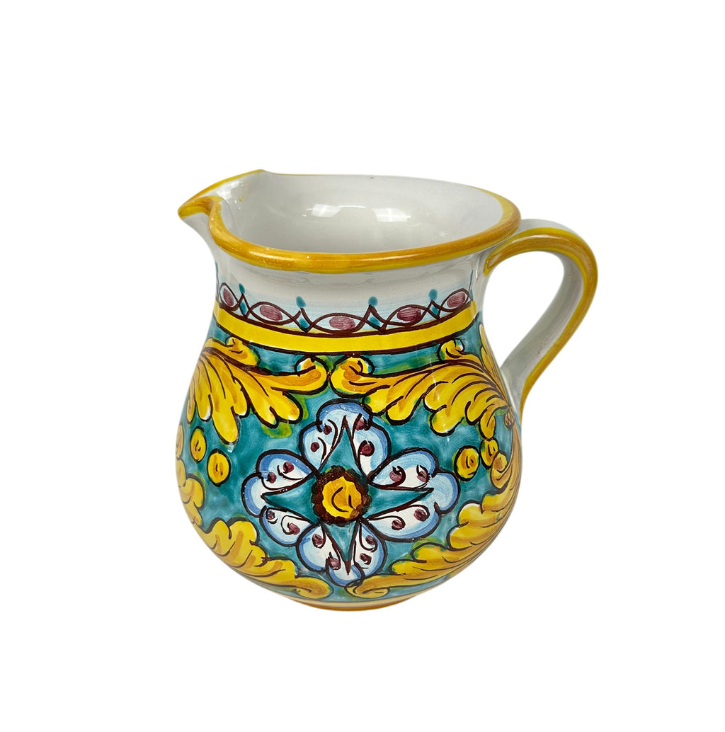 Caraffa in ceramica siciliana boccale realizzato e decorato a mano art. gomes 1 LT