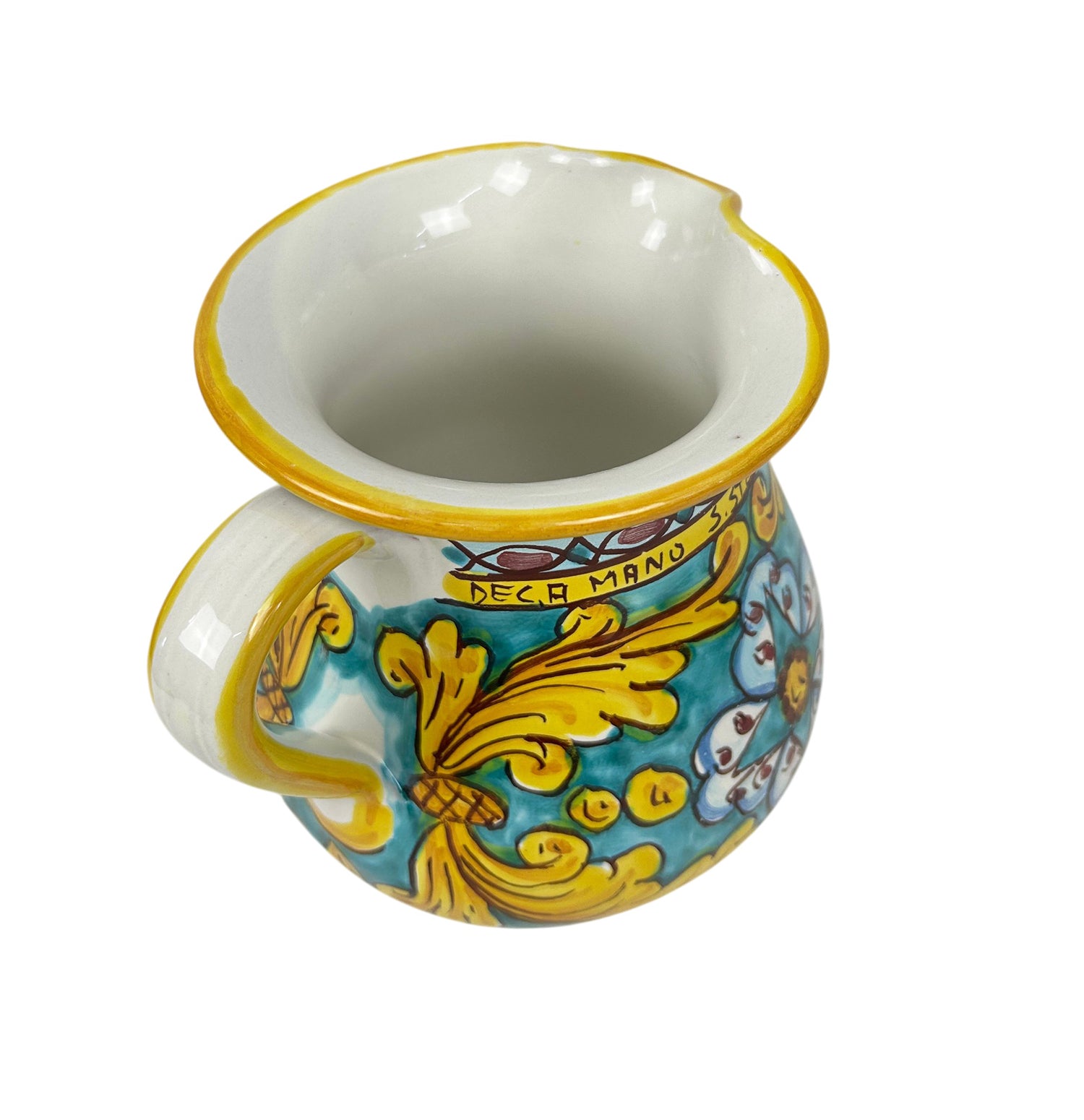 Caraffa in ceramica siciliana boccale realizzato e decorato a mano art. gomes 1 LT