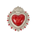 Large hand-crafted Sicilian ceramic Sacred Heart from Caltagirone