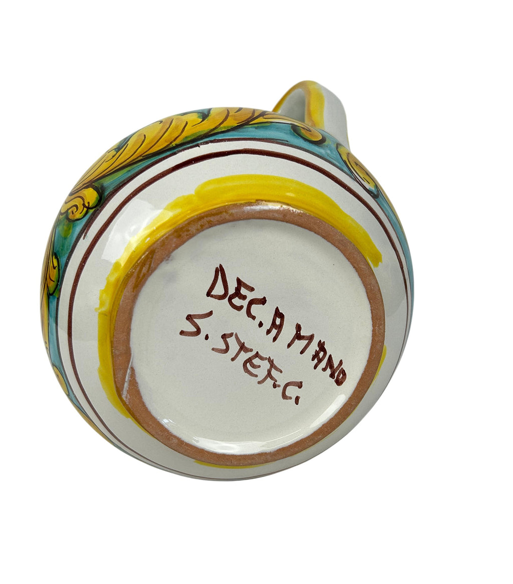 Caraffa in ceramica siciliana boccale realizzato e decorato a mano art. limoni 1,5 LT