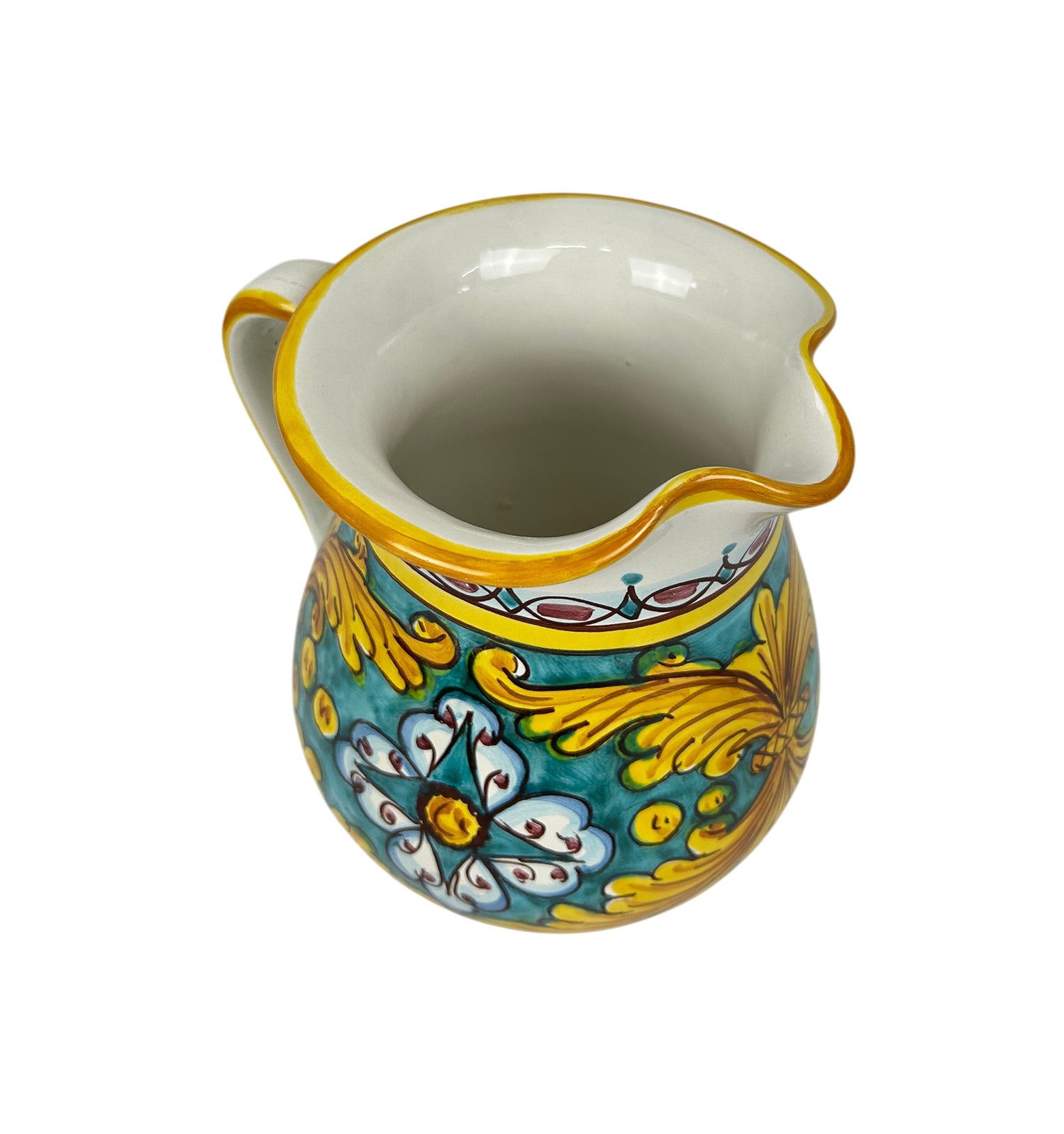 Caraffa in ceramica siciliana boccale realizzato e decorato a mano art. gomes 1,5 LT