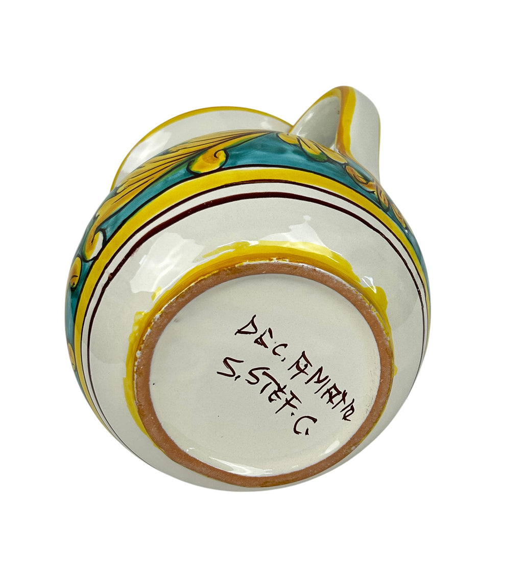 Caraffa in ceramica siciliana boccale realizzato e decorato a mano art. gomes 1,5 LT
