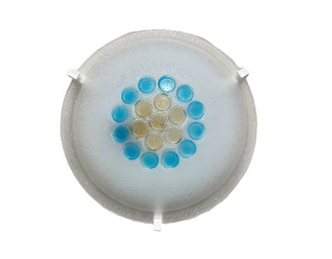 Plafoniera da soffitto classica in vetro rotonda decorata bottone camera da letto, sala da pranzo, cucina, bagno, ingresso D 30 cm (Blu)
