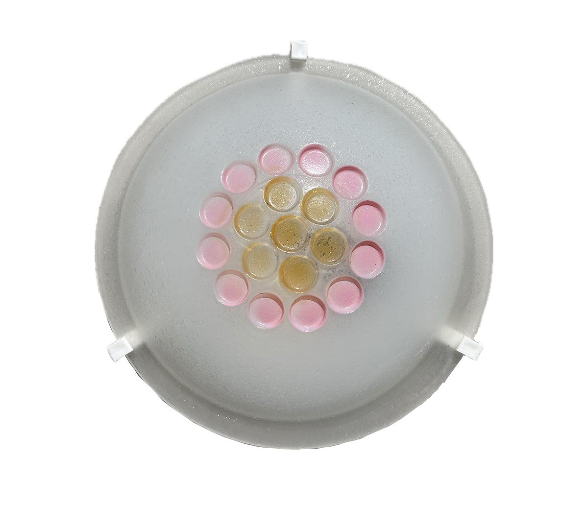 Plafoniera da soffitto classica in vetro rotonda decorata bottone camera da letto, sala da pranzo, cucina, bagno, ingresso D 30 cm (Rosa)