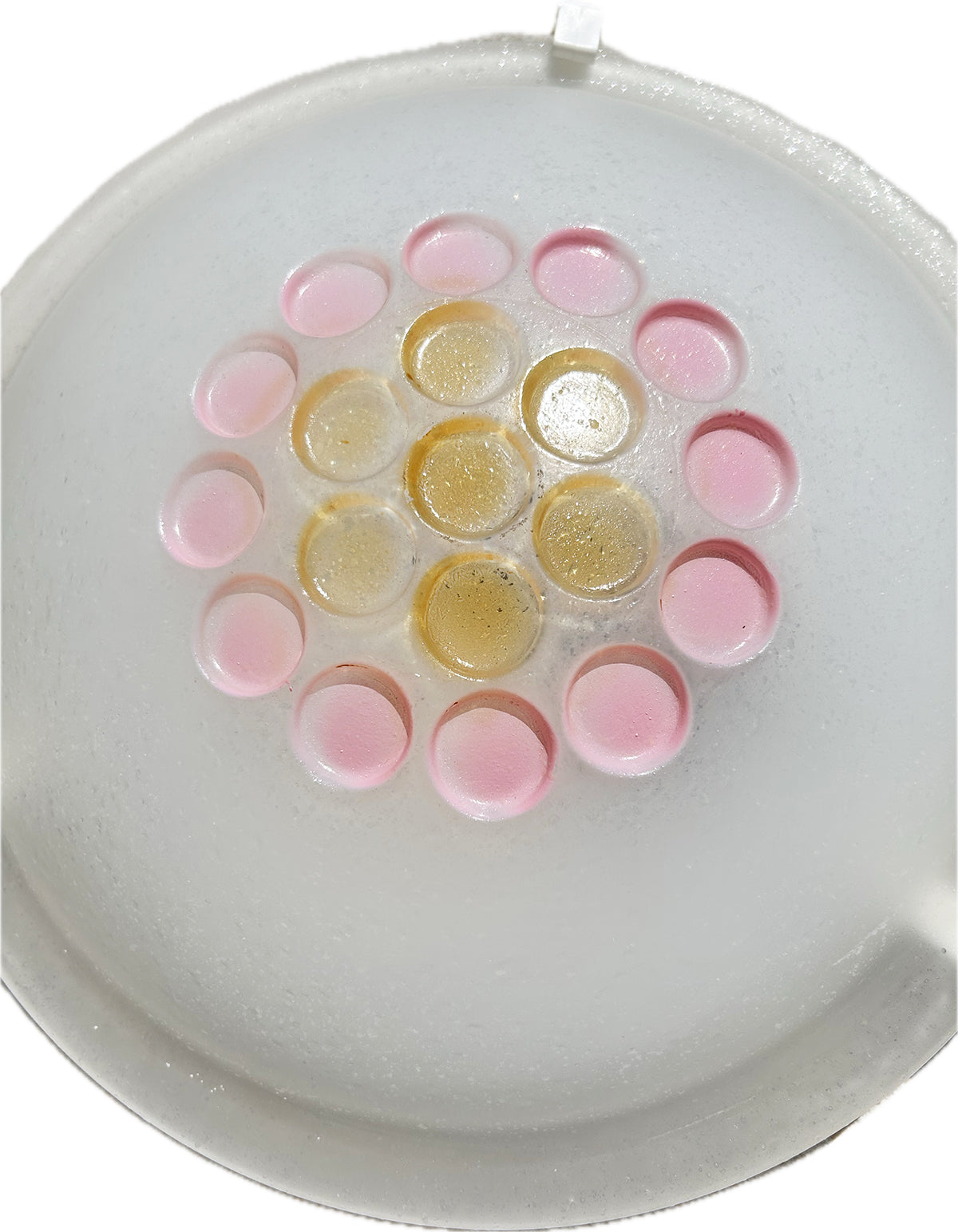 Plafoniera da soffitto classica in vetro rotonda decorata bottone camera da letto, sala da pranzo, cucina, bagno, ingresso D 30 cm (Rosa)