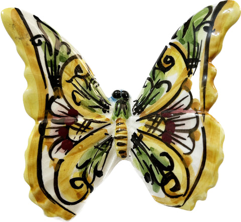 Farfalla in ceramica siciliana di caltagirone realizzata e decorata a mano art. 04