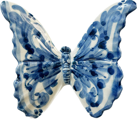 Farfalla in ceramica siciliana di caltagirone realizzata e decorata a mano art. 07