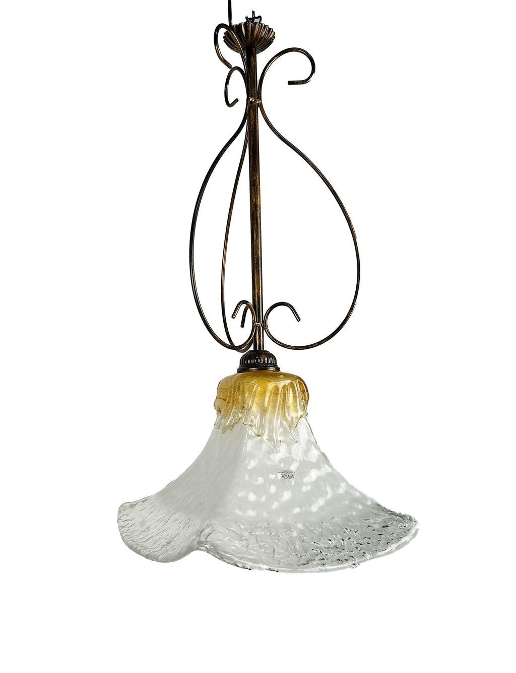 Lampadario a Sospensione Ingresso Classico in Vetro Di Murano, 1 Luce, per Cucina, Bagno, Camera, Soggiorno, Scala, Corridoio art. andres