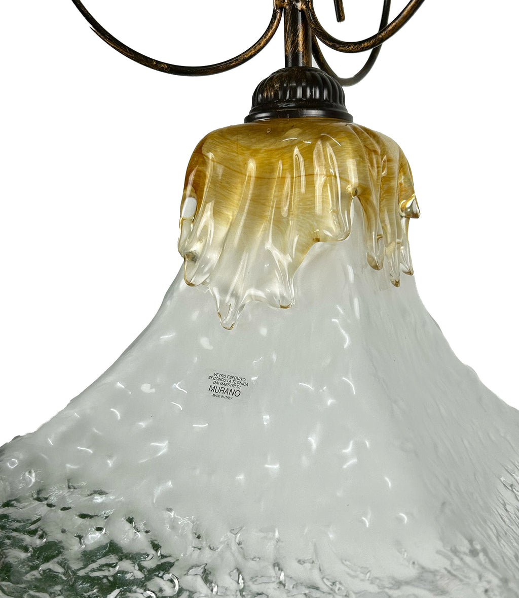 Lampadario a Sospensione Ingresso Classico in Vetro Di Murano, 1 Luce, per Cucina, Bagno, Camera, Soggiorno, Scala, Corridoio art. andres