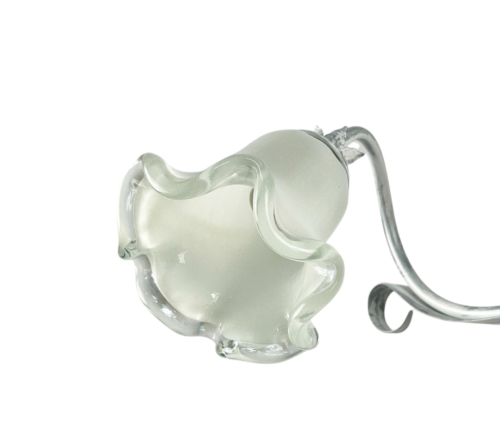 Lampadario a 3 luci moderno in ferro battuto e vetro realizzato artigianalmente coll. venere