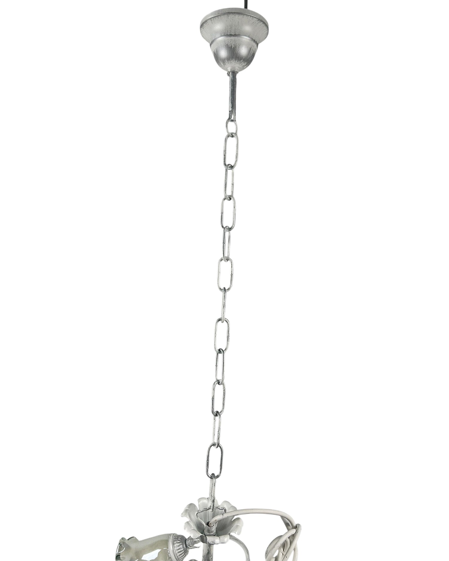Lampadario a 3 luci moderno in ferro battuto e vetro realizzato artigianalmente coll. venere