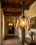 Lampadario a Sospensione ingresso 1 Luce in ferro battuto e vetro, per Cucina, Bagno, Camera, Soggiorno, Scala, Corridoio art. lisa