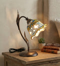 Lumetto lampada da comodino a 1 luce in ferro battuto e ceramica realizzata e decorata artigianalmente a mano art. gomes