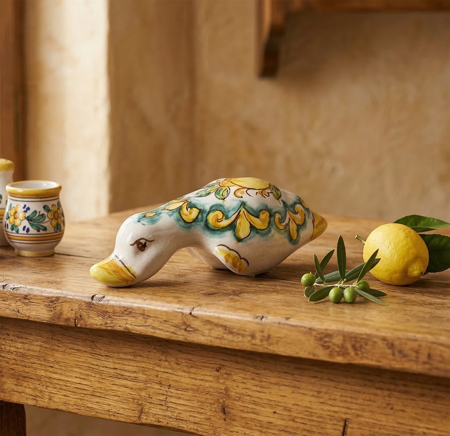 Sicilian ceramic butterfly from Caltagirone, hand-made and decorated, art. 09 