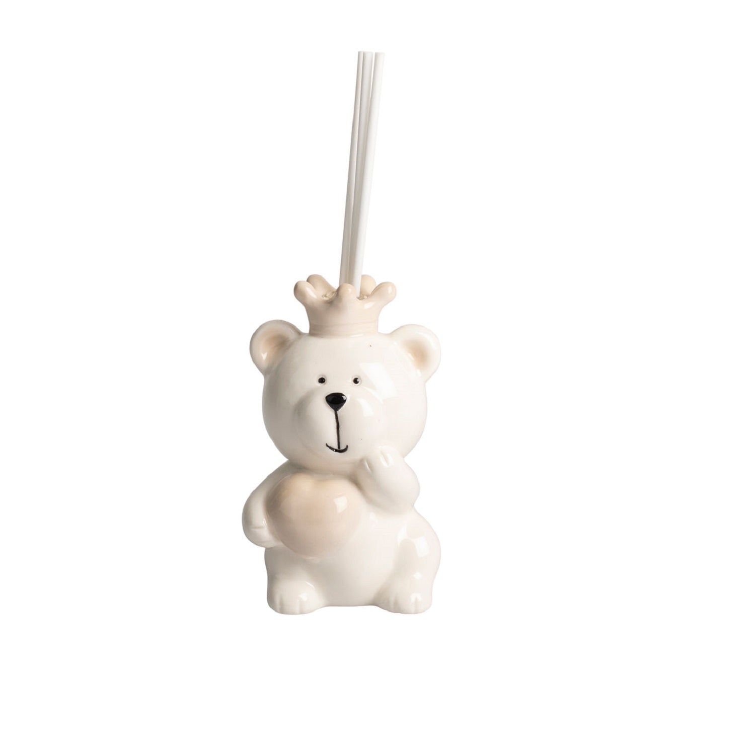 Profumatore orsetto in porcellana tortora per nascita, battesimo, comunione, cresima bambino bambina Harmony PRCM25241