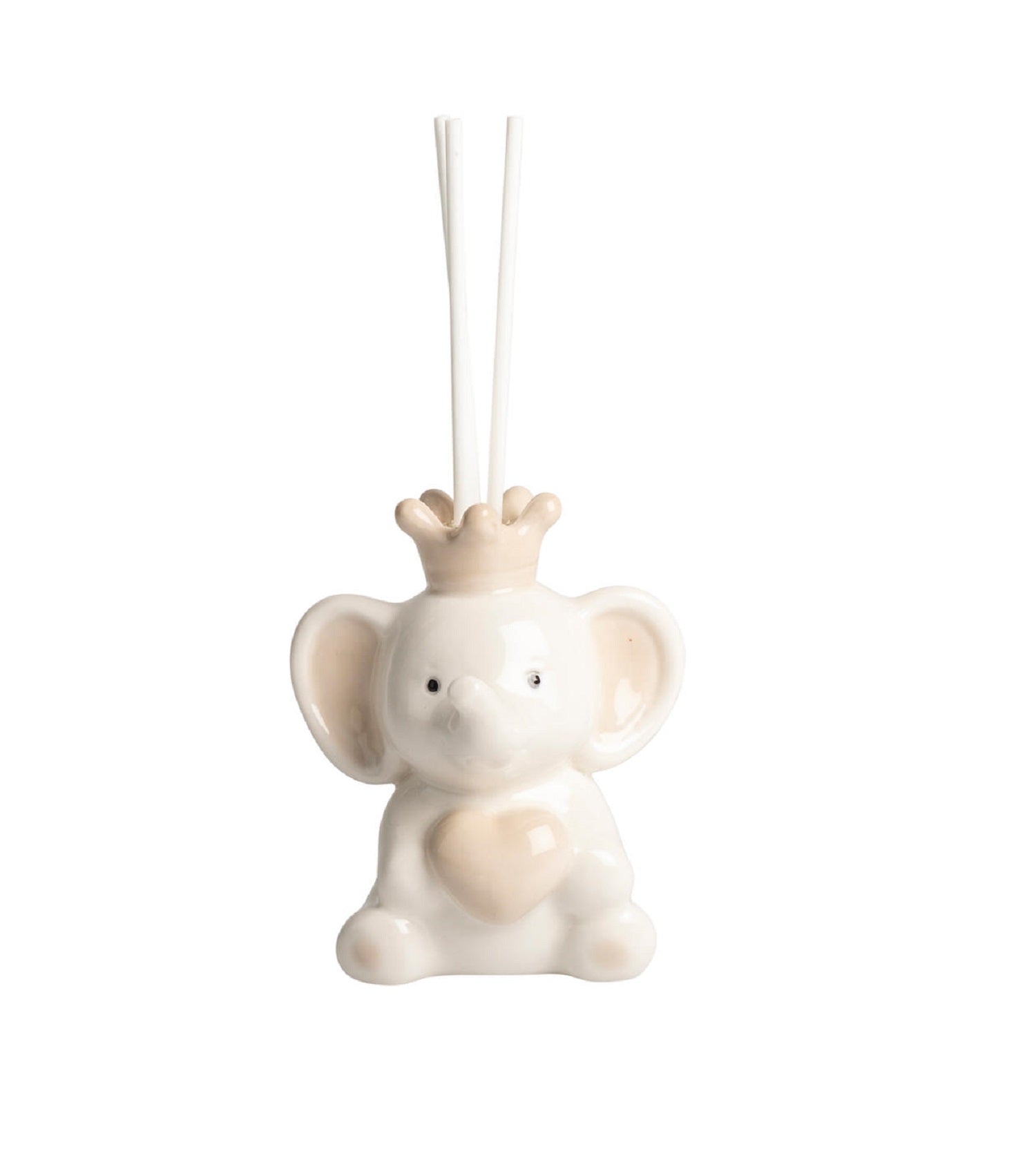 Profumatore elefante in porcellana tortora per nascita, battesimo, comunione, cresima bambino bambina Harmony PRCM25242