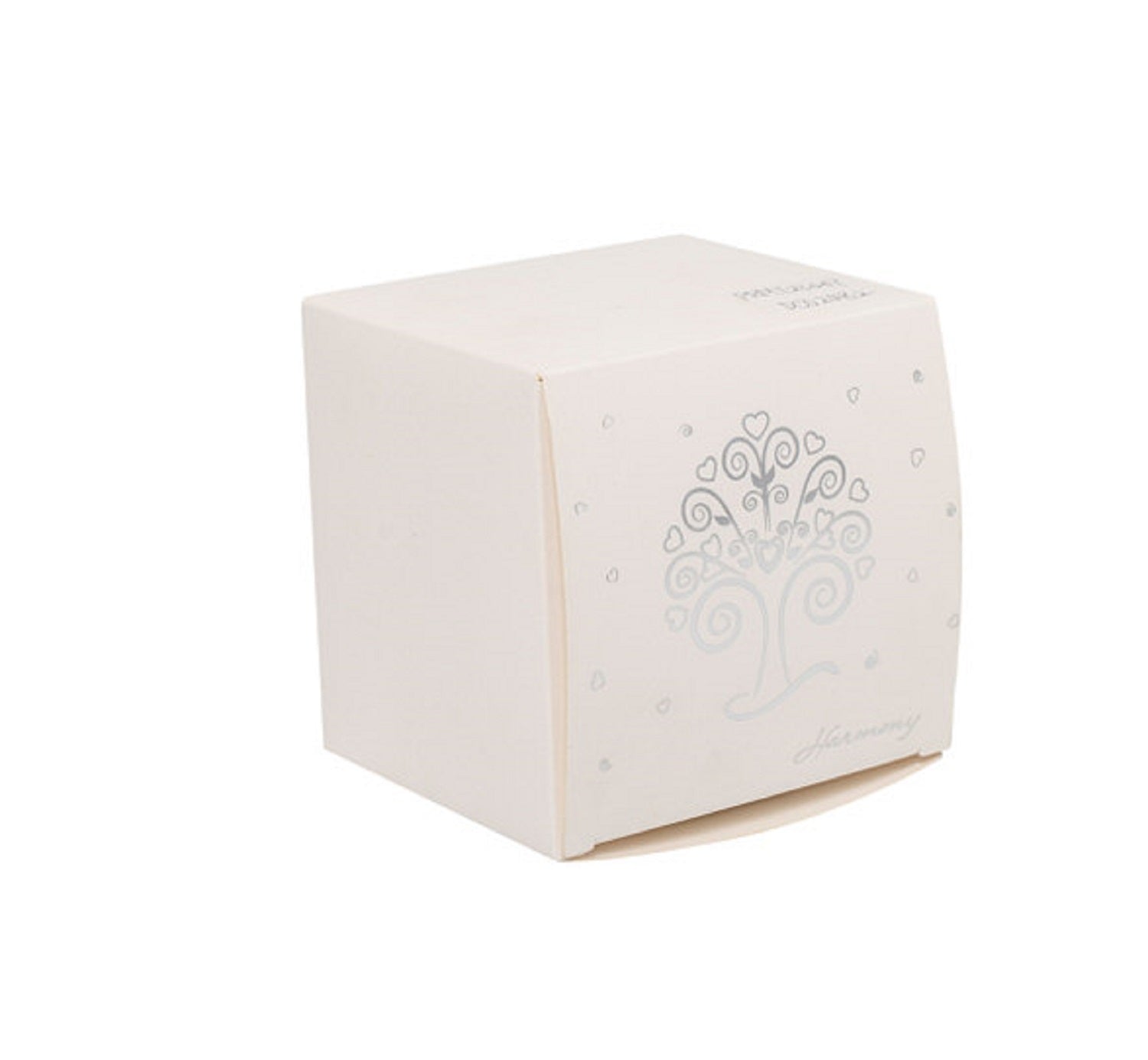 Bomboniera matrimonio portatovaglioli cuore in porcellana bianco decorato con albero della vita harmony PRMT23259