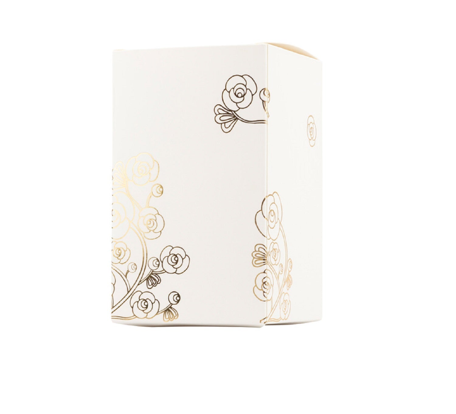 Bomboniera matrimonio scatola in porcellana decorata con candela profumata bianco e oro harmony PRMT24004