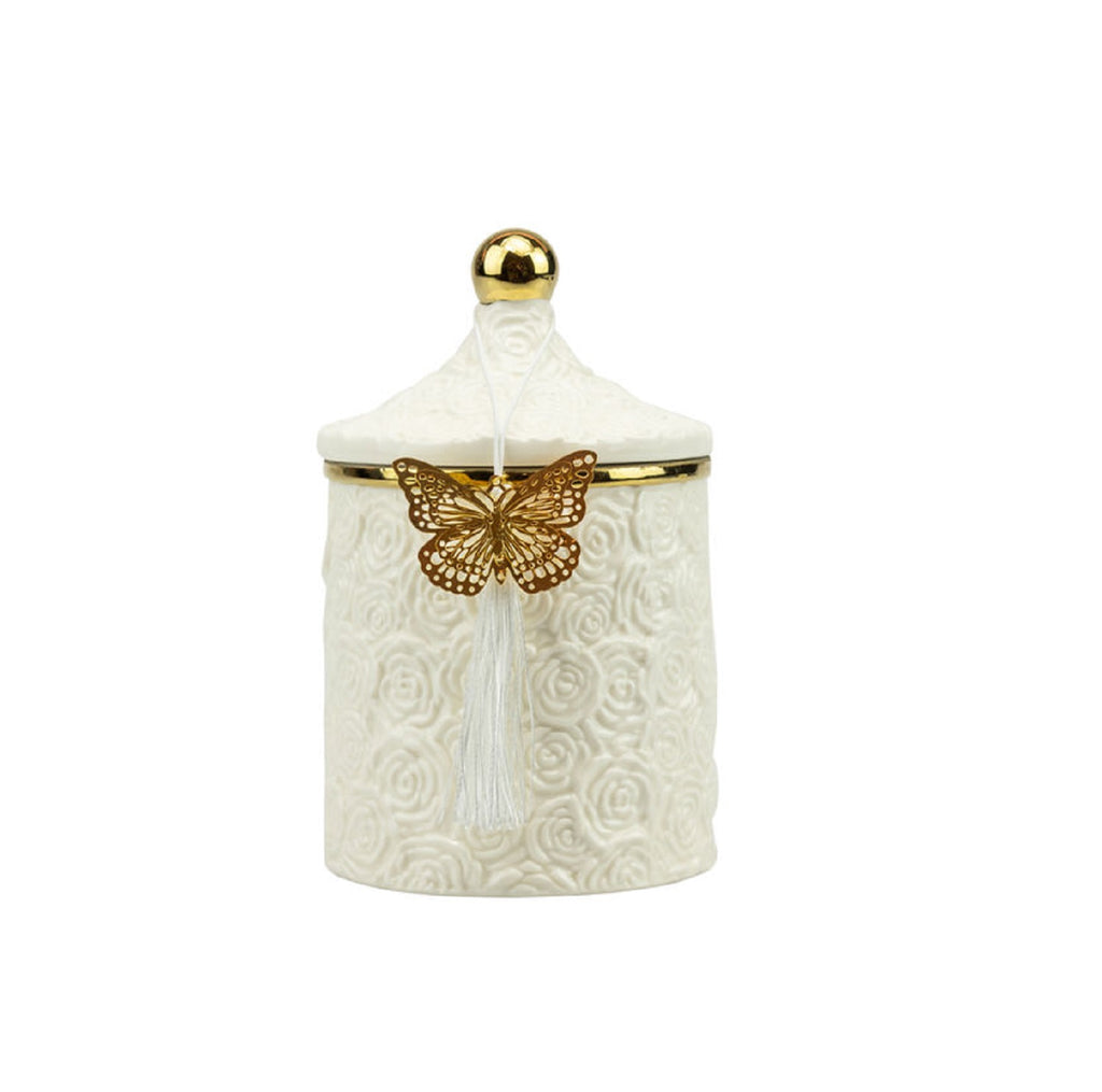 Bomboniera matrimonio scatola in porcellana bianca con candela profumata harmony PRMT24008