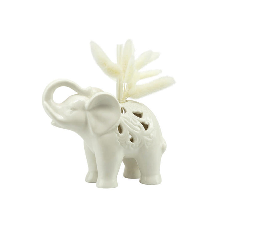 comunione e cresima profumatore elefante in porcellana bianco harmony PRMT24120