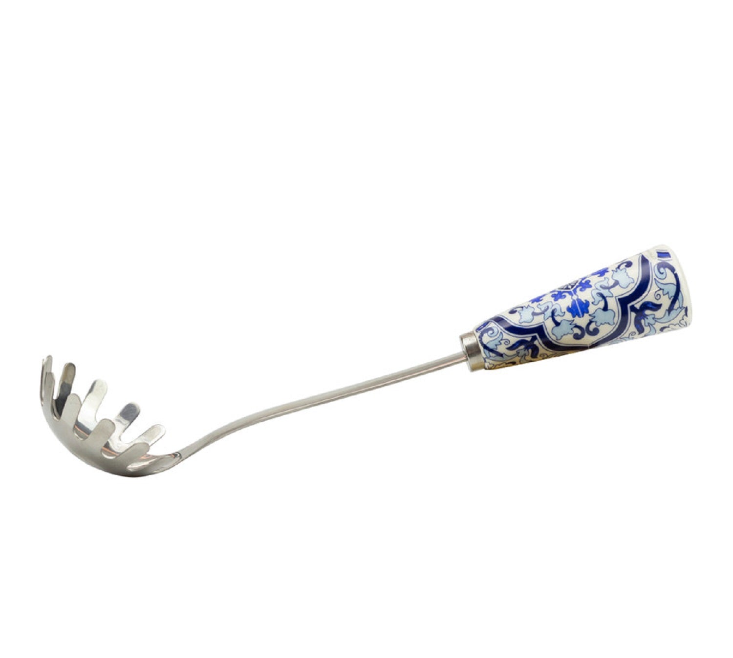 Prendi spaghetti manico in porcellana decorato con maiolica bomboniera per comunione, cresima, matrimonio, Harmony PRMT24146PB