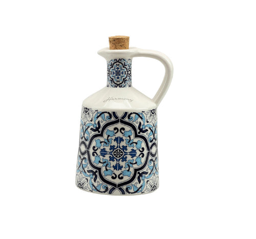Bomboniera matrimonio oliera in porcellana con decorazione maioliche blu e bianco harmony PRMT24150