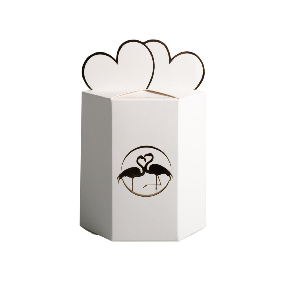 Scatola tonda piccola  con fiore e candela profumata decorata con farfalla bomboniera per comunione, cresima, matrimonio Harmony PRMT25055