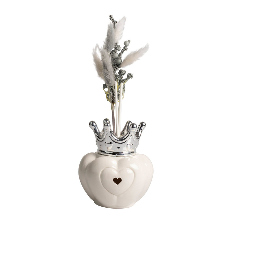 Profumatore corona in porcellana a led per comunione, cresima, matrimonio Harmony PRMT25236