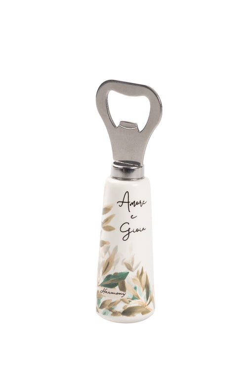 Apri bottiglie in ceramica bomboniera per matrimonio, cresima, comunione, Harmony PRMT26193