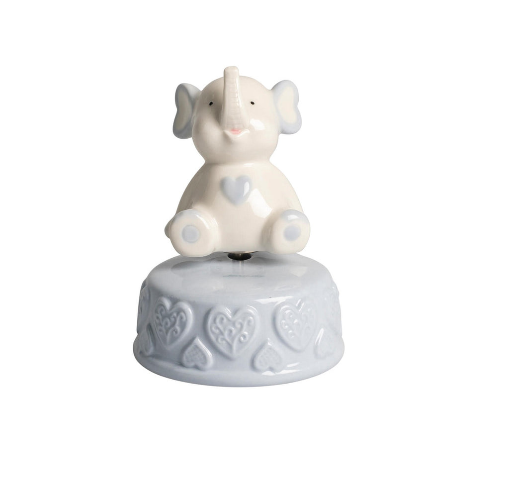 Carillon Elefante Decorativo in Porcellana bomboniera Battesimo e Nascita Bambino Harmony PRNB25060