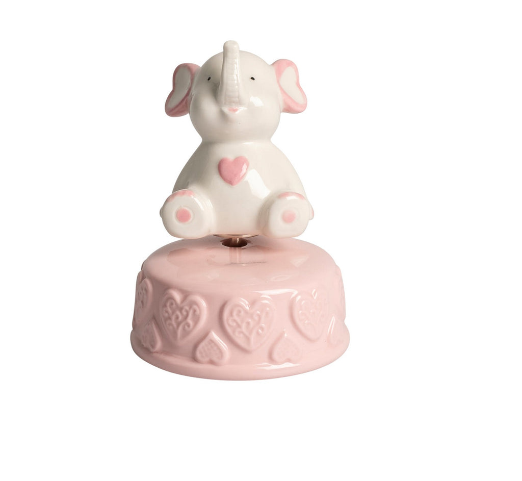 Carillon elefante decorativo in porcellana bomboniera Battesimo e Nascita Bambina Harmony PRNB25061
