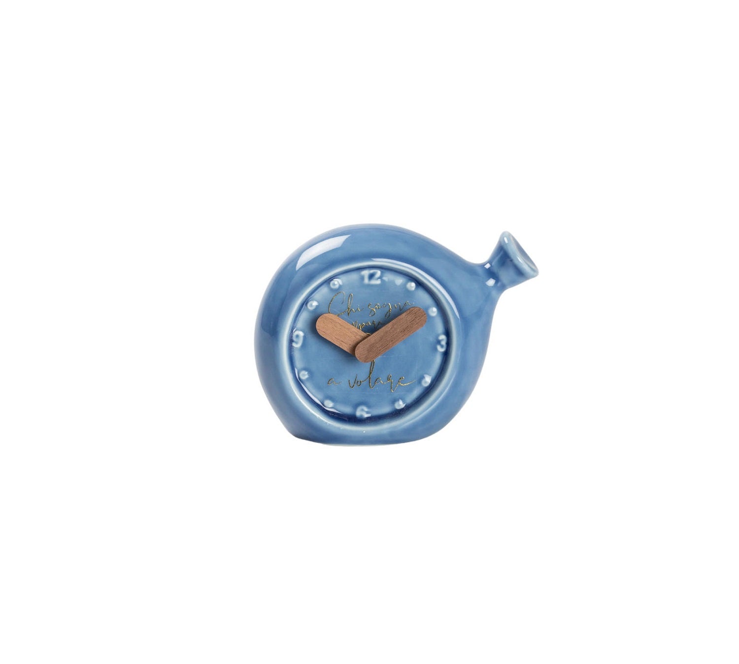 Orologio palloncino celeste in porcellana bomboniera per nascita, battesimo, Harmony PRNB26140