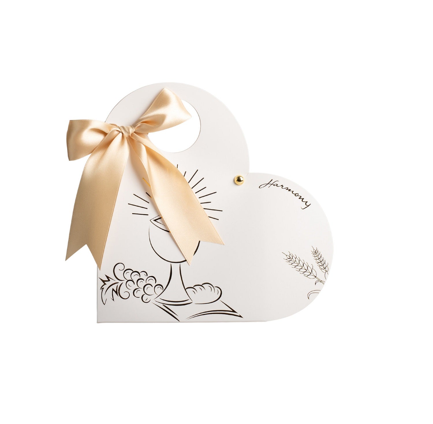 Profumatore albero della vita decorato con cuori e glitter oro per comunione bambina Harmony RSCM25040