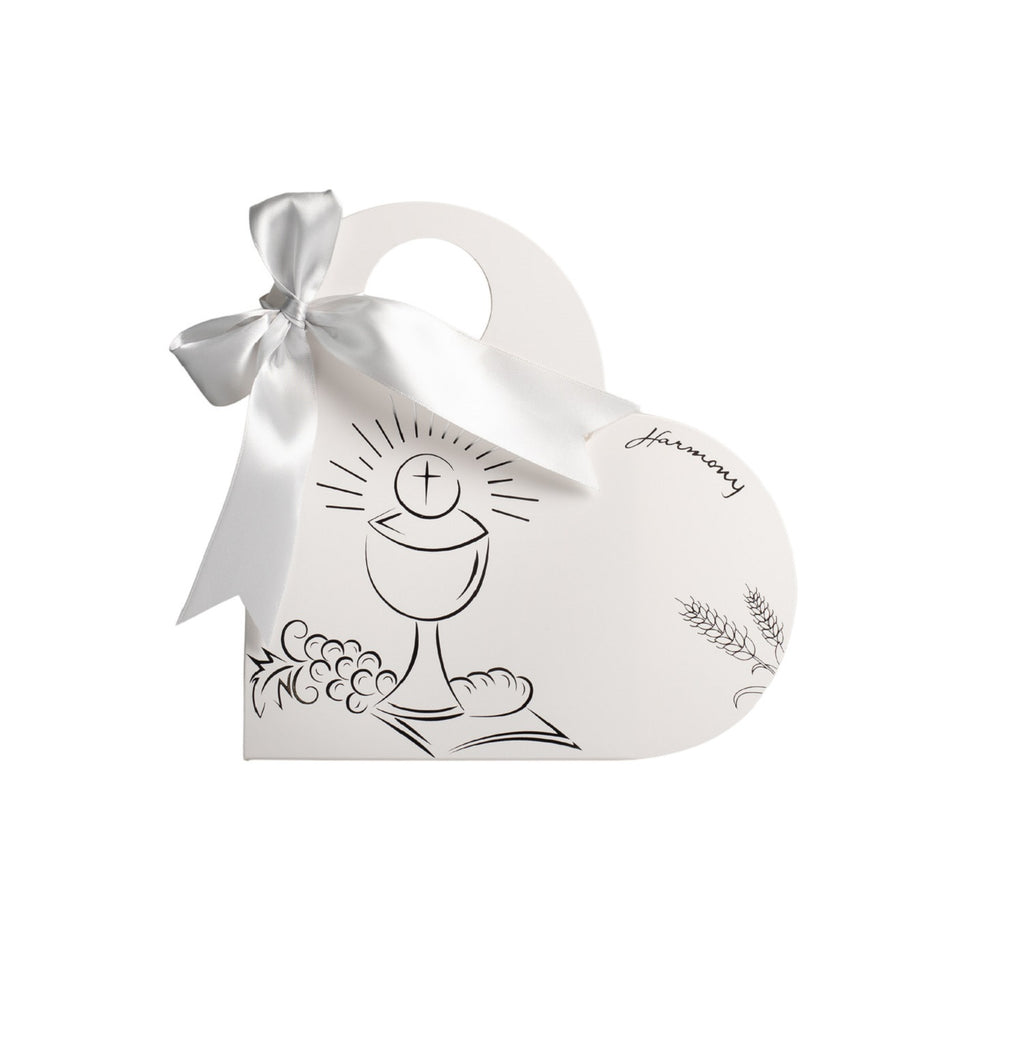 Profumatore albero della vita decorato con cuori e glitter argento per comunione bambino Harmony RSCM25043