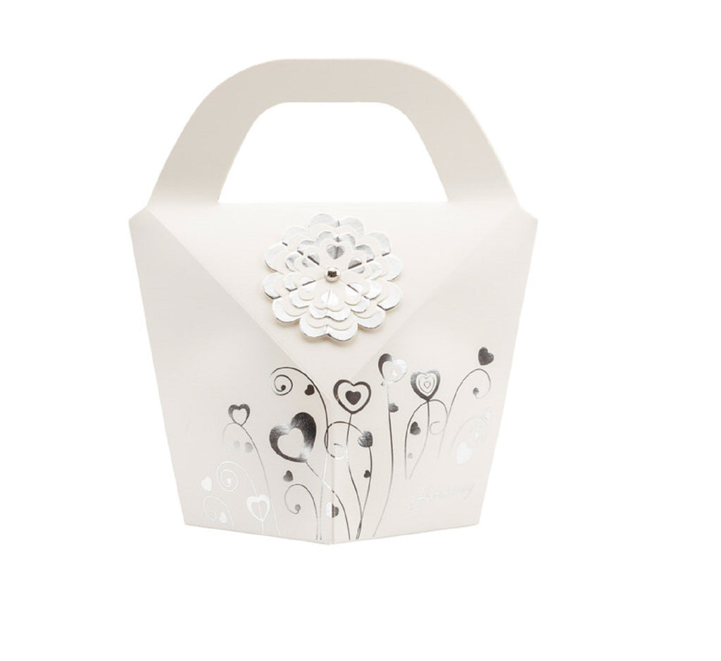 Albero della vita decorato con cuori tortora e bianco bomboniera comunione bambino Harmony RSCM25095