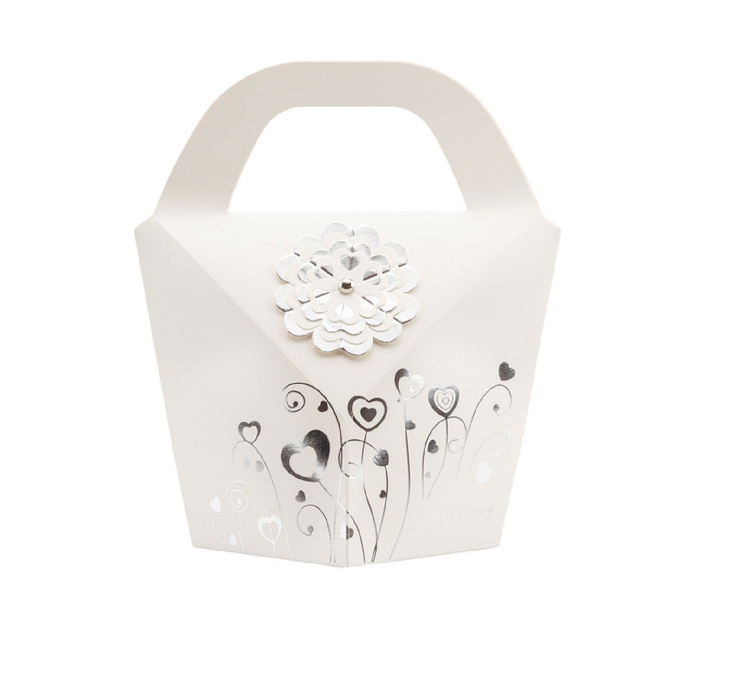 Albero della vita decorato con cuori e angioletto tortora e bianco bomboniera comunione e cresima bambina o bambino Harmony PRCM24192