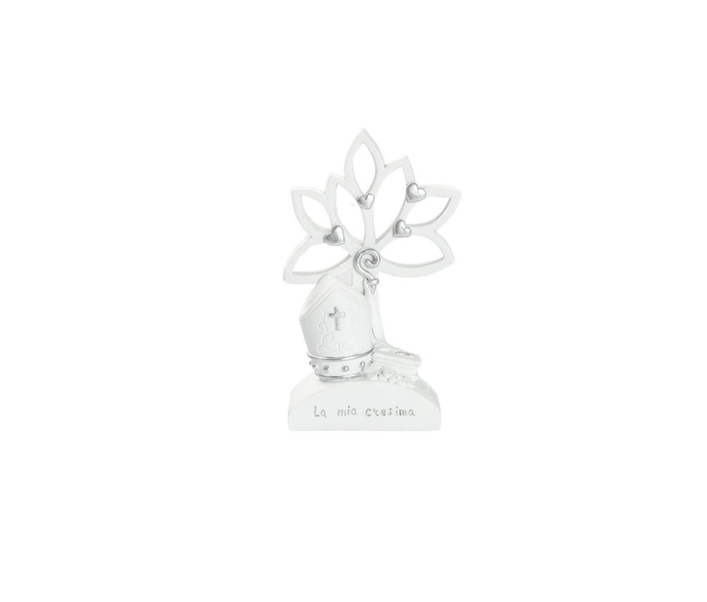 Albero della vita con simbolo cresima in resina bomboniera per cresima, Harmony