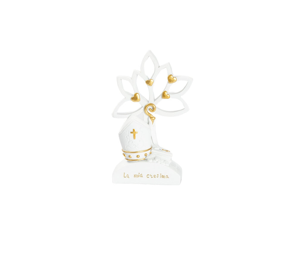 Albero della vita con simbolo cresima in resina bomboniera per cresima, Harmony