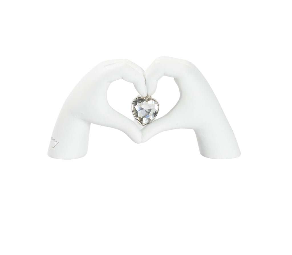 Mani cuore in resina bianca bomboniera per matrimonio, ricorrenze, cresima, comunione, Harmony RSMT26068