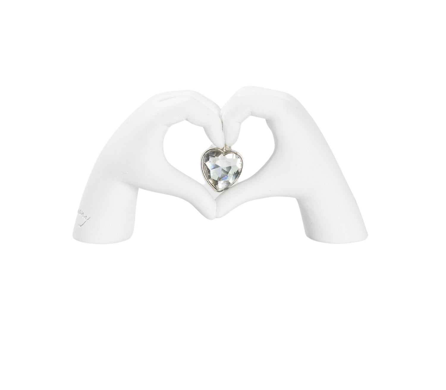 Mani cuore in resina bianca bomboniera per matrimonio, ricorrenze, cresima, comunione, Harmony RSMT26068