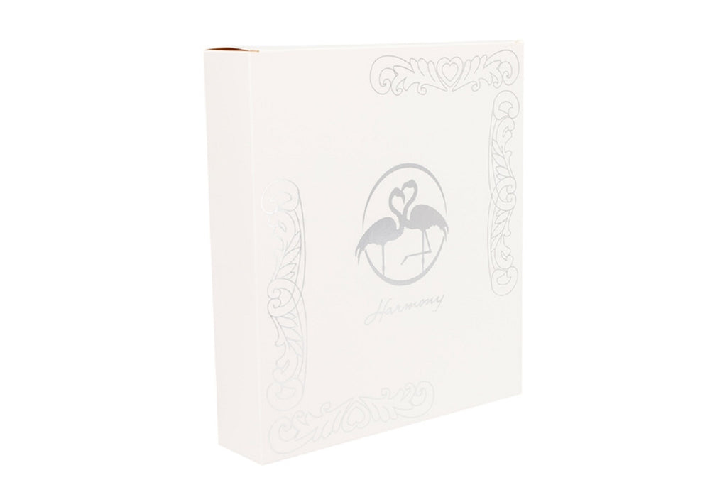 Bomboniera matrimonio portafoto elegante grande in porcellana decorato bianco harmony S2300P