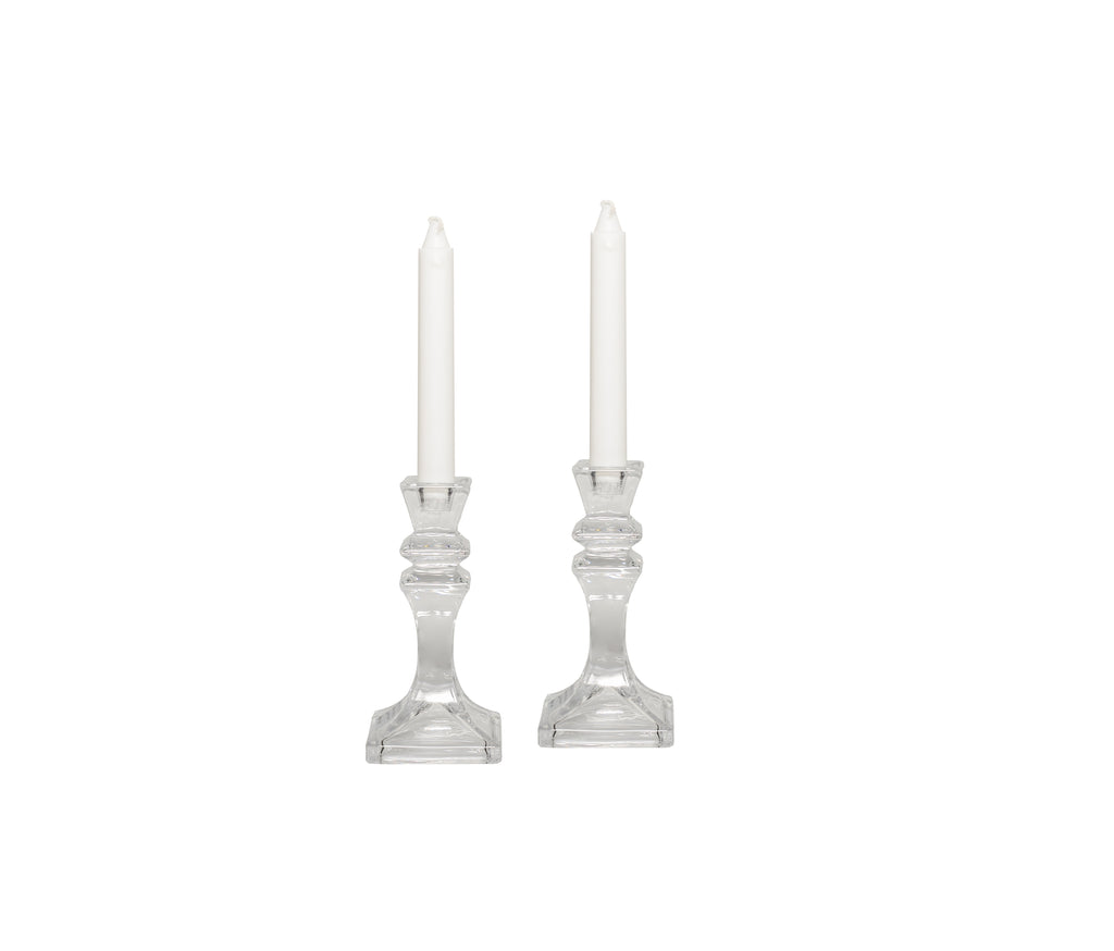 Bomboniera matrimonio set 2 porta candele in vetro eleganti harmony S2358G