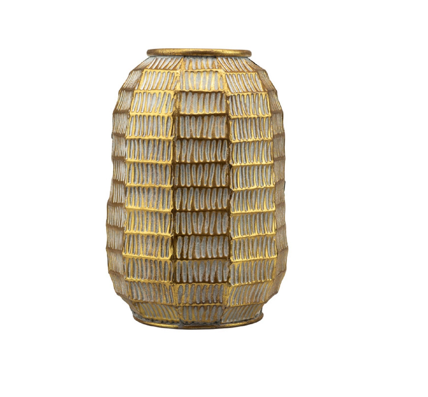 Vaso in metallo elegante glamour decorato oro harmony S2523S